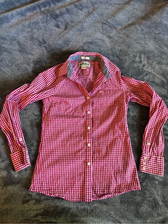 Ariat Tops - Ariat Pink Gingham Button-Down Shirt